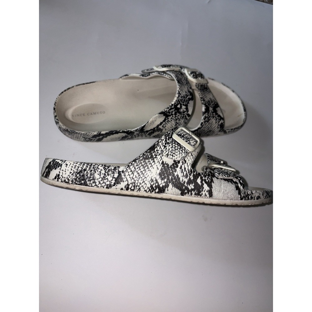Vince Camuto snakeskin slide sandals double-buckle strap design Size 11 - Picture 4 of 5